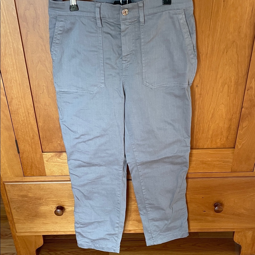 J. Crew Women's Cropped Vintage Straight Cargo Chinos in Light Gray